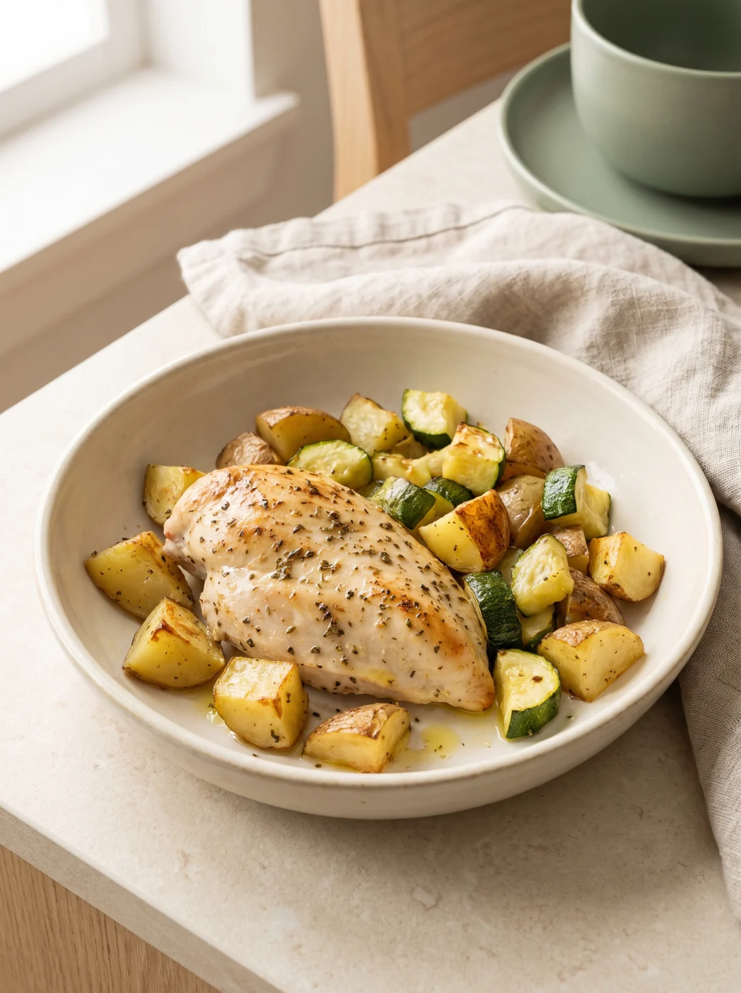 Lemon Chicken with Potatoes and Zucchini